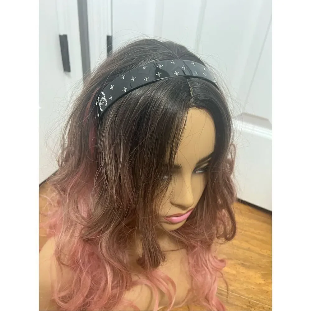 Chanel rhinestone cc headband hair accessory